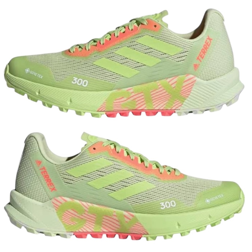 Adidas Terrex Agravic Flow 2.0 Trail Running Shoes Womens 9 Lime Green Yellow